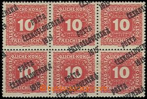 59000 -  Pof.73, Postage due stmp 10h, block of 6 with significant s