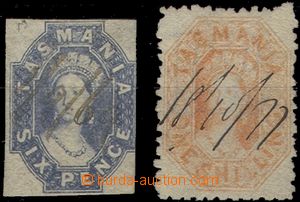 59050 - 1860-64 Mi.14, 15, both with hand-made cancellation, c.v.. 1