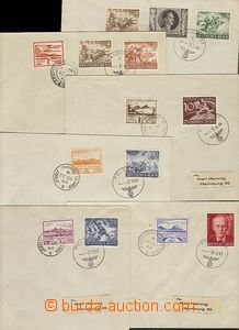 59100 - 1943 JERSEY  sestava 6ks filatelistických dopisů vyfr. mj.