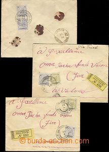 59607 - 1898 LEVANT  3 pcs of R letters sent from Constantinople to 