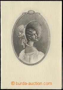 59680 - 1905 2dílný blahopřejný lístek s vyobrazením ženy v k