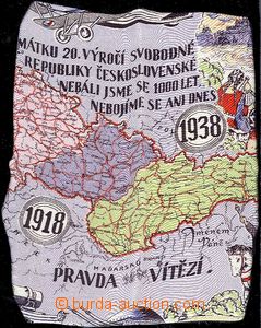 59712 - 1938 silky headscarf with map Czechoslovakia, motives Czech 