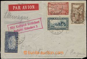 60137 - 1933 air-mail letter to Germany, with Mi.108, 110, 104, 100 