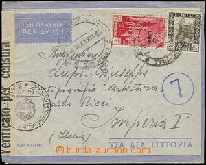 60143 - 1941 franked with. air-mail letter to Italy, franked with. M