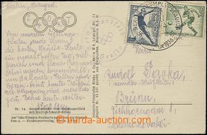 60166 - 1936 SPORT/ OLYMPIC GAMES  postcard with airmail view sporto