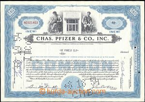 60186 - 1952 USA  akcie firmy Chas. Pfizer & Co., Inc. na 10$, pouze