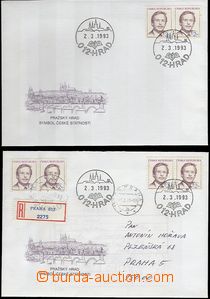 60275 - 1993 POB2, 2x commemorative envelope Czech Post, 1x Un and 1