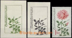 60385 - 1973 Pof.2037ZT Flora Olomouc, 2x trial print in/at black an