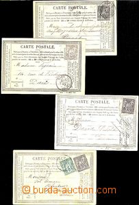 60886 - 1875-78 oficiální dopisnice, 4ks, kat. Storch et Francon t