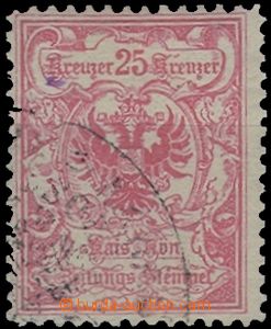 61031 - 1890 NOVINOVÁ KOLKOVÁ ZNÁMKA  Mi.9B, drobná fialová skv