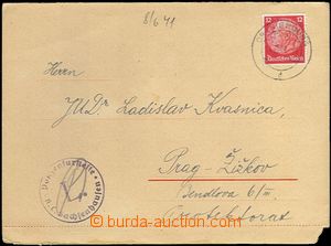 61669 - 1941 KT SACHSENHAUSEN, předtištěná zálepka, vyfr. zn. 1