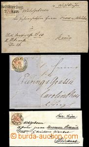 61678 - 1853-55 comp. 3 pcs of letters (2x folded), franked with. st