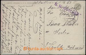 61709 - 1917 S.M. Boot 53, line violet postmark + CDS Šibenik/ 21.I