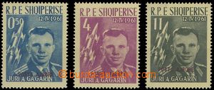 61829 - 1962 Mi.647a-649a Gagarin s přetiskem violettpurpur, svěž