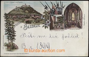 61930 - 1899 Bezděz - lithography, altar, inside of church; long ad
