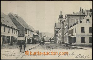 61964 - 1904 Kraslice (Graslitz) - ulice, postavy, povoz; DA, prošl