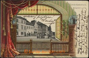 61974 - 1903 Dvůr Králové nad Labem - koláž pohled z okna, nám