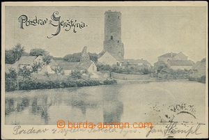 62011 - 1899 Jenštejn - pohled na podhradí přes rybník; DA, pro