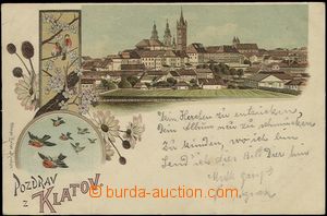 62040 - 1899 Klatovy - litografická koláž s ptáčky; DA, prošl�