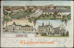 62053 - 1903 Lednice - lithography; long address, Us, bumped corners