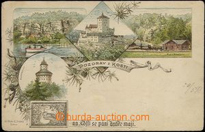62103 - 1898 Kost - litografická koláž, pila; DA, prošlá, zakul