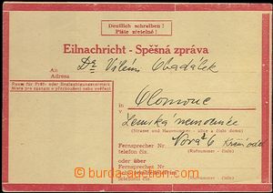 62222 - 1944? stationery Express Card No.1, filled, without CDS also