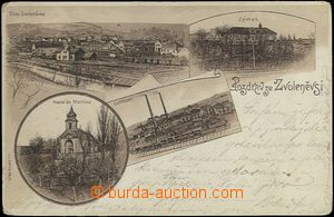 62506 - 1899 Zvoleněves - litografická koláž, vlečka, cukrovar;