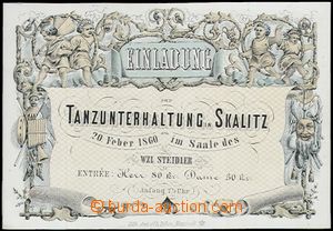 62641 - 1860 invitation card for dance, Skalice, print Böhm, Nové 