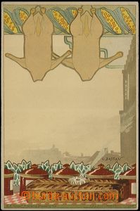62707 - 1900 Strasbourg - litografie, stylizace šunky; DA, ilustrac