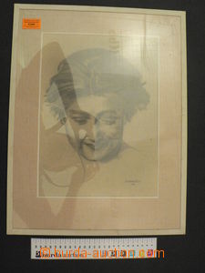 63268 - 1930 KAHOVEC: Hlava, 24x34cm, tužka, zasklená pasparta