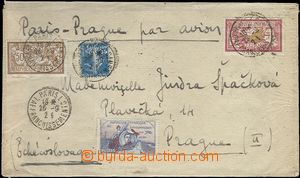 63346 - 1921 Let. dopis do Prahy, vyfr. zn. Mi.97+98+119, DR Paris L