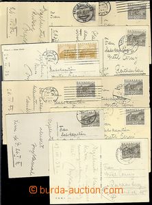 63370 - 1932 AUSTRIA  sestava 9ks pohlednic vyfr. zn. s perfinem VN;