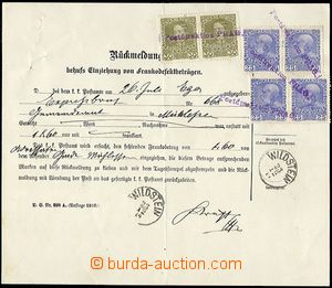 63397 - 1914 response with Mi.4x 147, 2x 148, straight line postmark