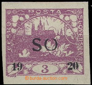 63452 -  PLATE PROOF, Hradčany 3h violet with overprint sort C, typ