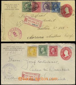 63464 - 1909-10 comp. 2 pcs of postal stationery covers, uprated nic