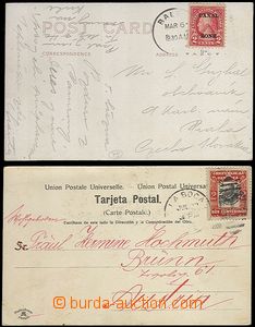 63488 - 1908-30 comp. 2 pcs of Ppc franked 1x stamp. Panama with ove