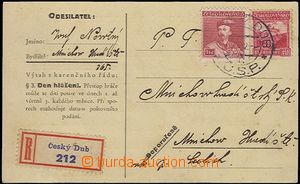 63586 - 1932 R postcard franked by Pof.220, 269, CDS Český Dub 1.I