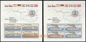 63680 - 1982 Pof.A2553-54 Danube, both souvenir sheets on paper fluo
