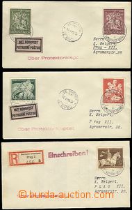 63752 - 1943 comp. 3 pcs of letters sent by German Service Post Bohe