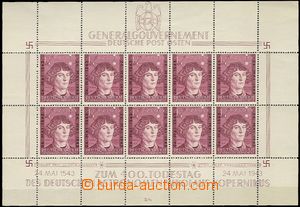63859 - 1943 GENERAL GOVERNMENT  Mi.104, miniature sheet with plate 