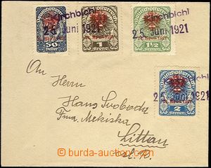 63880 - 1921 TIROL  dopis do ČSR vyfr. známkami s lokálním přet