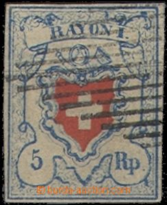 63986 - 1851 Mi.9 II., Rayon I., very wide margins, dumb black cance
