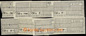 64010 - 1937-38 comp. 8 pcs of autobusových tickets company Czechos