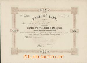64068 - 1882 Podílový sheet on/for 25zl. r.m. for podílníka Záv