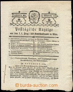 64094 - 1774 Posttägliche Anzeige, complete newspaper with decorate