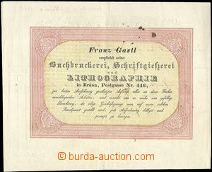 64244 - 1840 decorative bill firm Franz Gastl, Lithographie, Brno, l