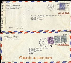 64493 - 1940-41 USA  2 pcs of oblong envelopes firm A.Caemmer sent t