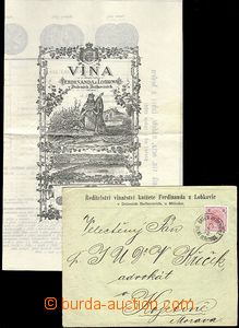 64503 - 1898 decorated pricelist wine prince of Ferdinand from Lobko