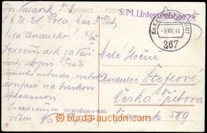 64671 - 1918 S.M. submarine 28, line violet cancel. last Austrian su