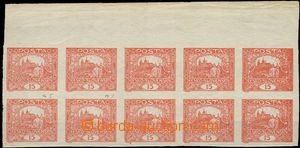 64675 -  Pof.7, 15h red, blk-of-10 with upper margin, 2x bar types c